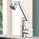 Swivel Spout Square Copper Silver Handle Included Faucet Image - 6