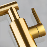 Swivel Spout Square Copper Silver Handle Included Faucet Image - 9