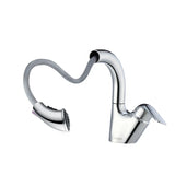 Swivel Spout Touch Low Arc Nickel Finish Bathroom Faucet Image - 7