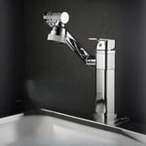 Swivel Spout Touch Square Copper Grey Bathroom Sink Faucet Image - 9