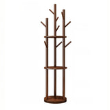 Swivel Tree Shape Wooden Nut-Brown Hooks Coat Rack Image - 8