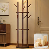 Swivel Tree Shape Wooden Nut-Brown Hooks Coat Rack Image - 9