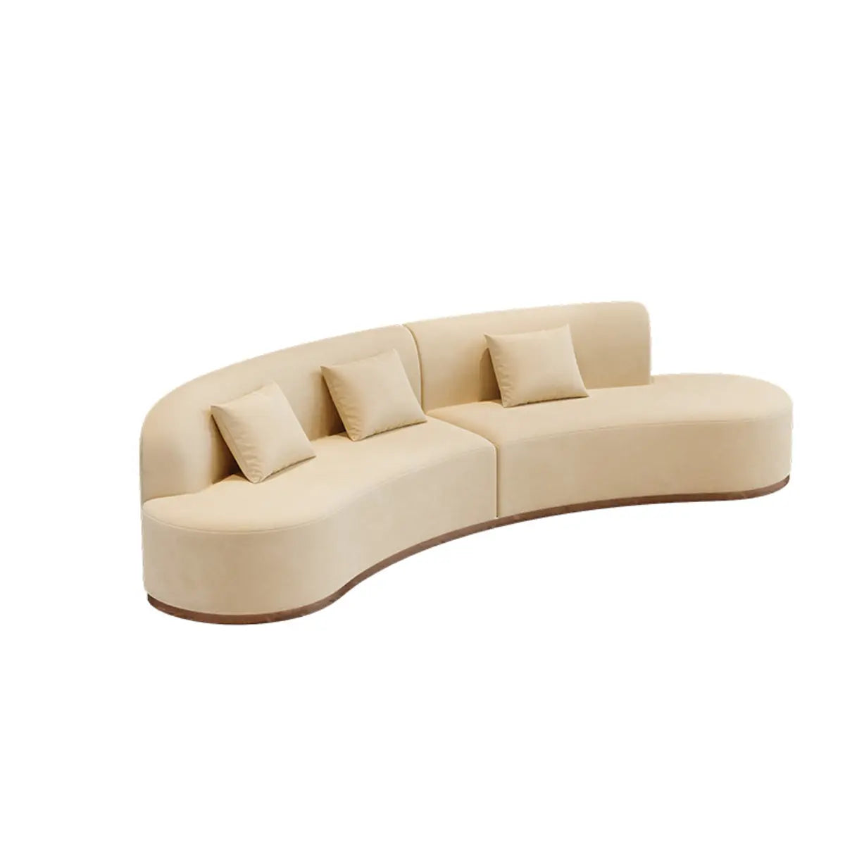 Symmetrical Frosted Velvet Curved Corner Sectional Image - 2