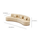 Symmetrical Frosted Velvet Curved Corner Sectional #size