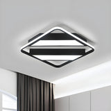 Symmetrical Square Trapezoid LED Flush Mount Light Image - 1