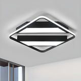 Symmetrical Square Trapezoid LED Flush Mount Light Image - 3