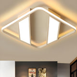 Symmetrical Square Trapezoid LED Flush Mount Light Image - 6