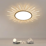 Symmetrical Sunburst LED Flush Mount Light Living Room Image - 1