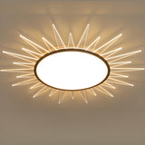 Symmetrical Sunburst LED Flush Mount Light Living Room Image - 12