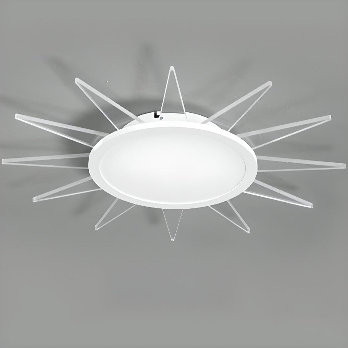 Symmetrical Sunburst LED Flush Mount Light Living Room Image - 15