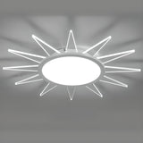 Symmetrical Sunburst LED Flush Mount Light Living Room Image - 6