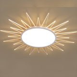 Symmetrical Sunburst LED Flush Mount Light Living Room Image - 8