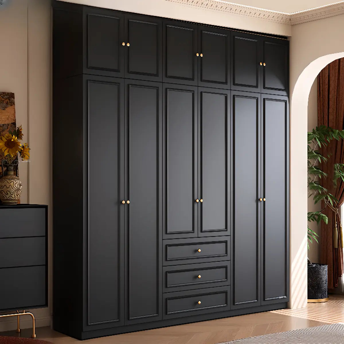 Tall Black Timber Soft-Close Freestanding Wardrobe Image - 1