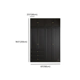 Tall Black Timber Soft-Close Freestanding Wardrobe Image - 16