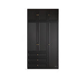 Tall Black Timber Soft-Close Freestanding Wardrobe Image - 2