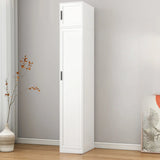 Tall White Alloy Wardrobe with Shelves and Drawers Image - 12