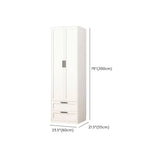 Tall White Alloy Wardrobe with Shelves and Drawers Image - 19