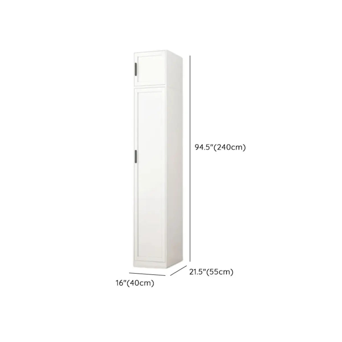 Tall White Alloy Wardrobe with Shelves and Drawers Image - 23