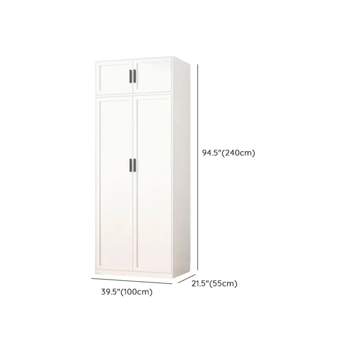 Tall White Alloy Wardrobe with Shelves and Drawers Image - 24