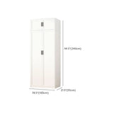 Tall White Alloy Wardrobe with Shelves and Drawers Image - 24