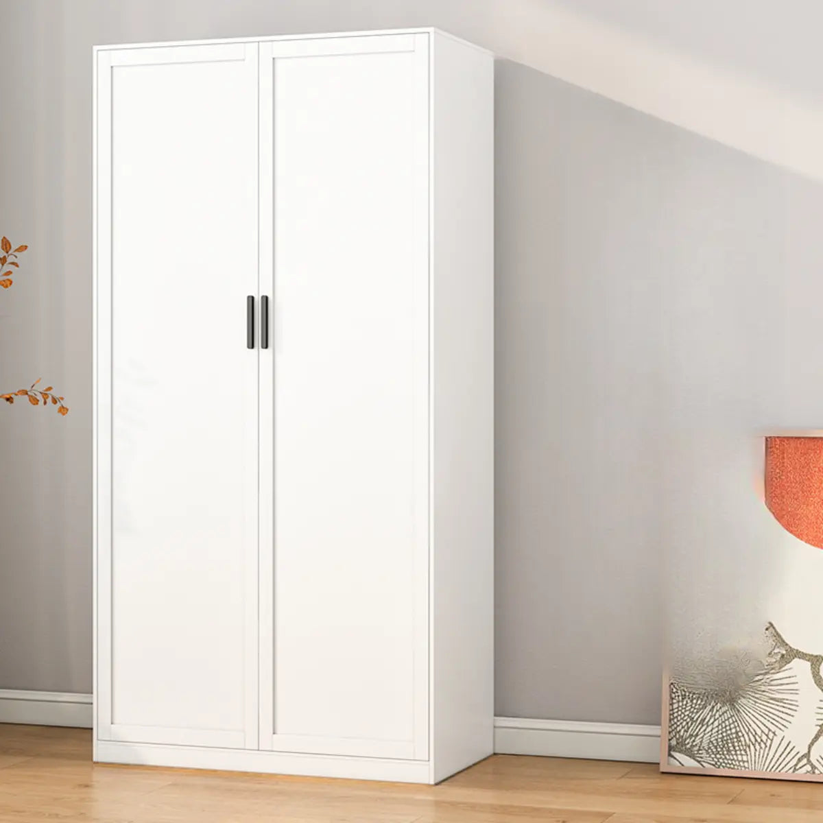 Tall White Alloy Wardrobe with Shelves and Drawers Image - 6