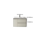 Tan Sink MDF Bathoom Vanity with Storage and Mirror Image - 15