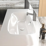 Tan Sink MDF Bathoom Vanity with Storage and Mirror Image - 7