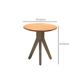 Teak Wood Round Top Aluminum Frame Outdoor Coffee Table Image - 27