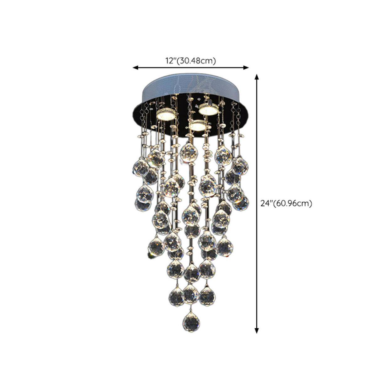 Teardrop Luxury Crystal Flush Mount Light Dining Room 