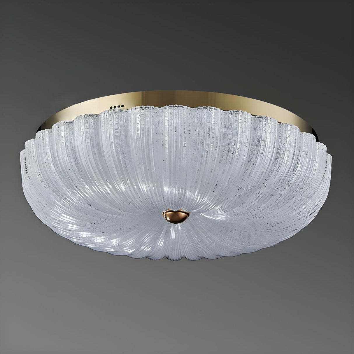 Texture Gold Crystal Drum LED Flush Mount Ceiling Light Image - 10