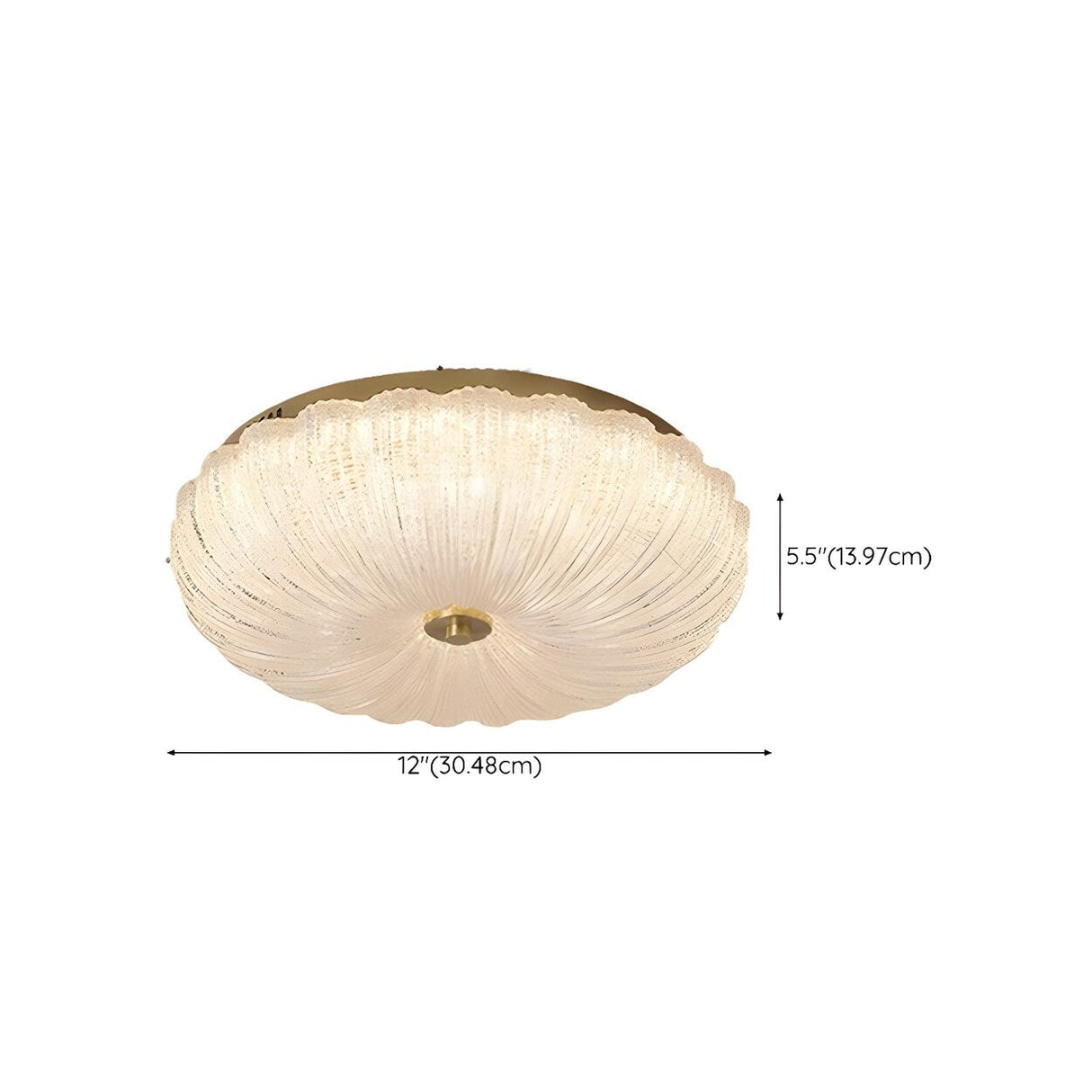 Texture Gold Crystal Drum LED Flush Mount Ceiling Light 