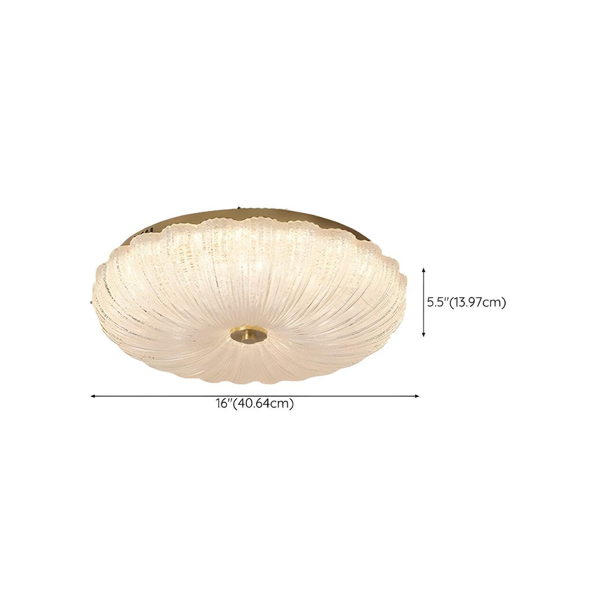 Texture Gold Crystal Drum LED Flush Mount Ceiling Light Image - 16