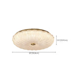 Texture Gold Crystal Drum LED Flush Mount Ceiling Light Image - 17