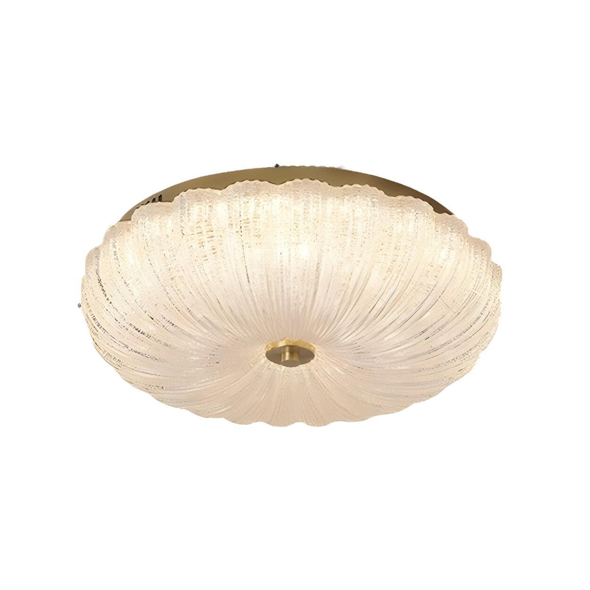 Texture Gold Crystal Drum LED Flush Mount Ceiling Light Image - 8