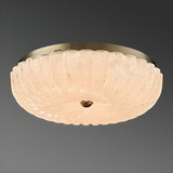 Texture Gold Crystal Drum LED Flush Mount Ceiling Light Image - 9