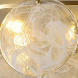 Textured Glass Discs Gold Tiered Semi-Flush Mount Light Image - 11