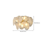 Textured Glass Discs Gold Tiered Semi-Flush Mount Light #size