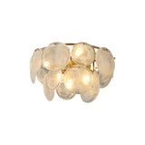 Textured Glass Discs Gold Tiered Semi-Flush Mount Light Image - 5