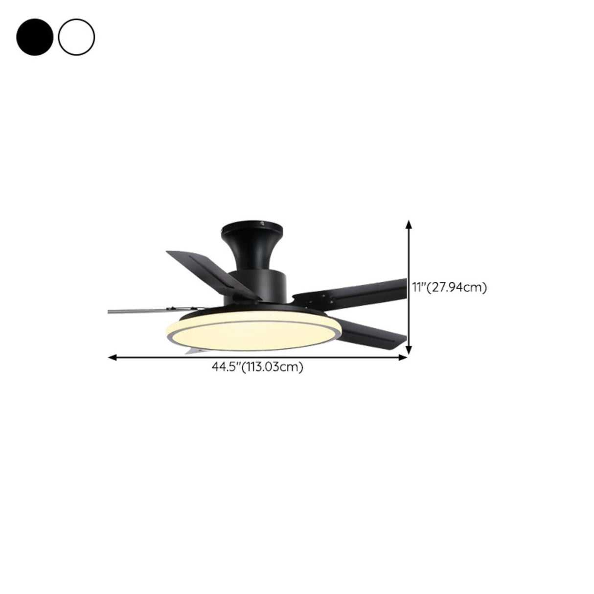 Third Gear Flush Mounted 5 Blades Ceiling Fan Light Image - 22