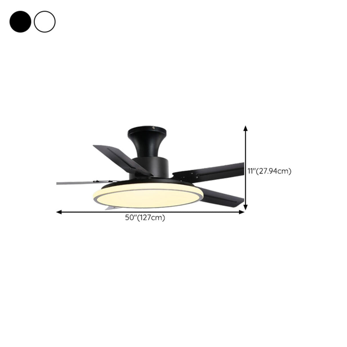 Third Gear Flush Mounted 5 Blades Ceiling Fan Light Image - 23