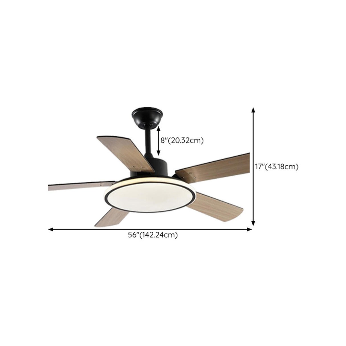 Third Gear Flush Mounted 5 Blades Ceiling Fan Light Image - 27