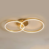 Three White Circle LED Semi-Flush Mount Ceiling Light Image - 12