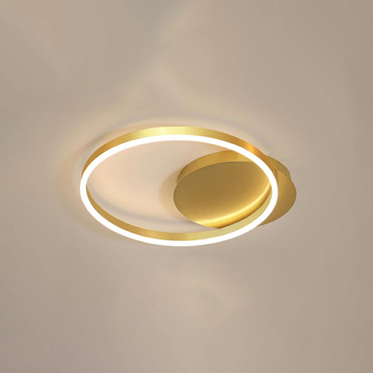 Three White Circle LED Semi-Flush Mount Ceiling Light Image - 13