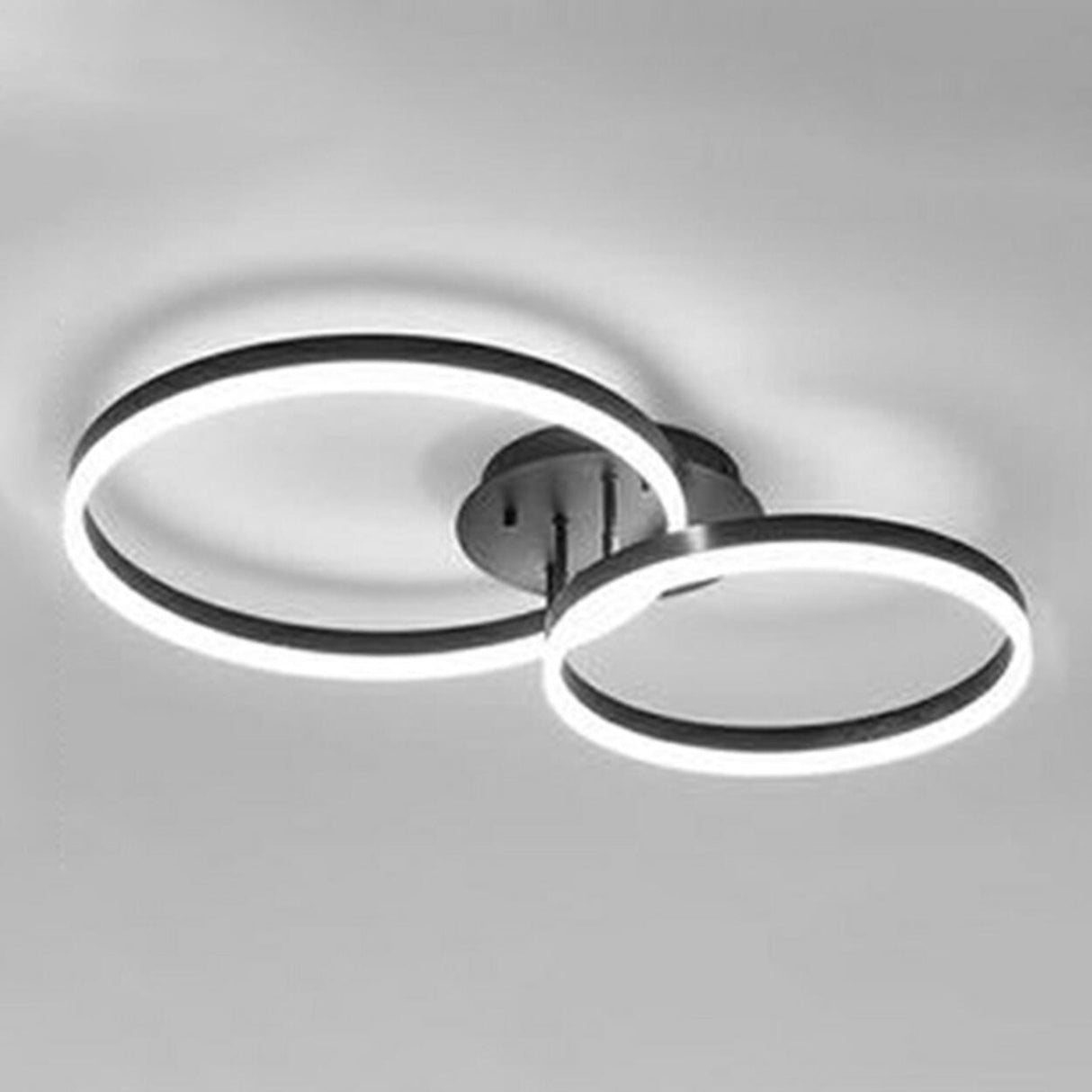 Three White Circle LED Semi-Flush Mount Ceiling Light Image - 15