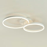 Three White Circle LED Semi-Flush Mount Ceiling Light Image - 18