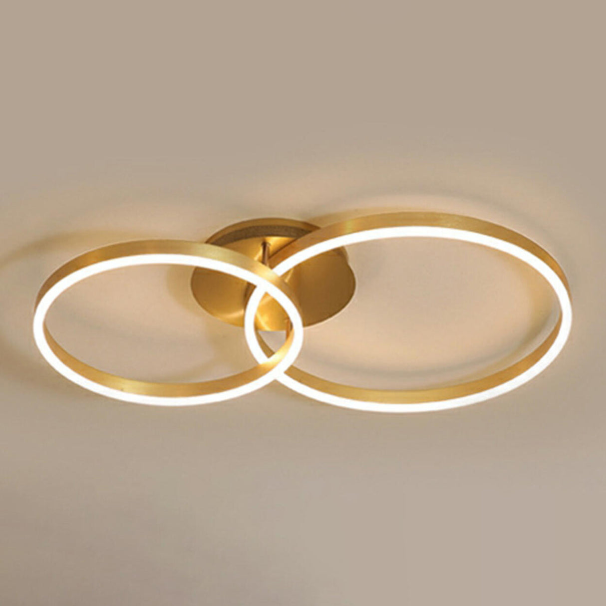 Three White Circle LED Semi-Flush Mount Ceiling Light Image - 19