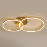 Three White Circle LED Semi-Flush Mount Ceiling Light Image - 19