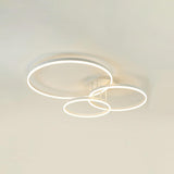 Three White Circle LED Semi-Flush Mount Ceiling Light Image - 20