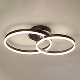 Three White Circle LED Semi-Flush Mount Ceiling Light Image - 21