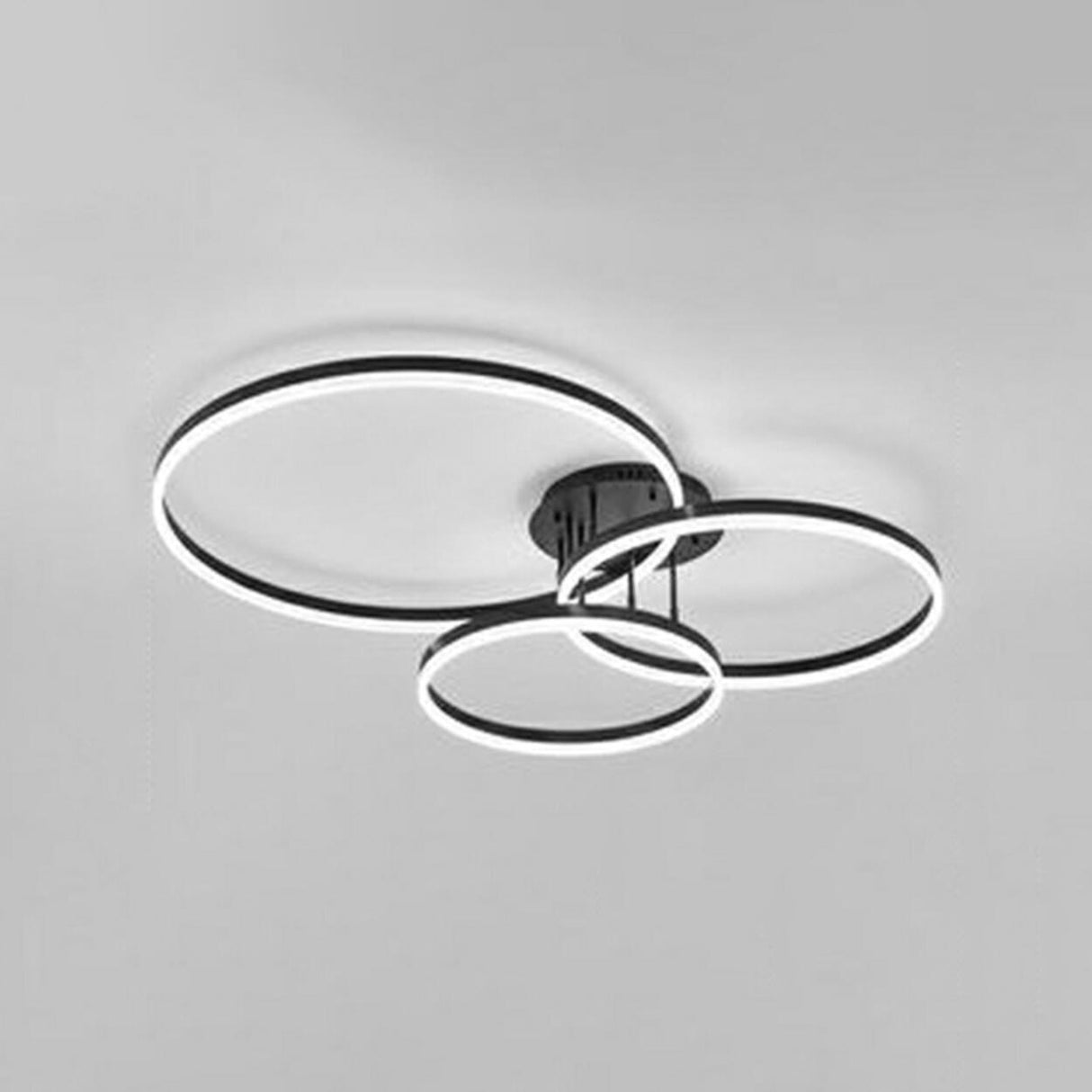 Three White Circle LED Semi-Flush Mount Ceiling Light Image - 26